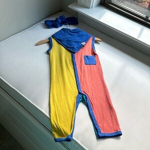 Kyte baby 6-12 month sleeveless snap romper indigo colorblock